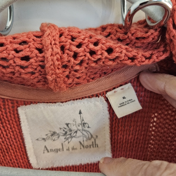 Anthropologie Angel of the North Women Coral Knit Wrap Cardigan Sweater - Picture 2 of 6